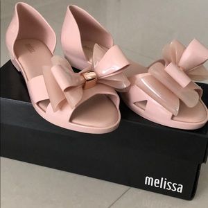 Melissa Seduction II Bow Flat Sandals Pink